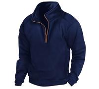 Fleece Pullover Herren | Halb-Reißverschluss Military Sweatshirt | Taktische Fleece Jacken Outdoor Combat Pullover Tops Polo Kragen Langarm Sweatshirts Winddicht Sport Sweatshirts Herbst Winter Warmer