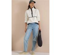 CECIL - Fleece-Troyer mit Zipper weiß - Gr. - S