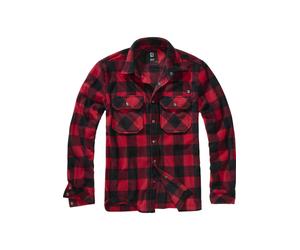 Fleecehemd BRANDIT "Brandit Herren Jeff Fleece Shirt Long Sleeve", Herren, Gr. 4XL, US-Größen, rot, schwarz, 100% Polyester, normal, Hemden (27398764-4XL) rot, schwarz