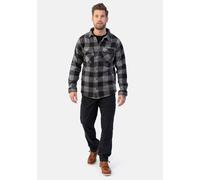 Fleecehemd HERO BY JOHN MEDOOX "HENDRIX Fleecehemd", Herren, Gr. XL, US-Größen, schwarz (schwarz, grau check), Fleece, 100% Polyester, regular fit, Hemden, Regular Fit Casual Fleece für Herren (280044
