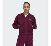 Fleecejacke ADIDAS ORIGINALS "ESSENTIALS CHENILE ORIGINALS", Damen, Gr. M, maroon, Obermaterial: 70% Baumwolle, 30% Polyester, Jacken Fleecejacke (36655853-M) maroon