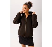 Fleecejacke ANISTON CASUAL, Damen, Gr. 42, dunkelbraunmeliert, Fleece, Obermaterial: 100% Polyester. Futter: 100% Polyester, gestreift, lässig geschnitten hüftlang, elastischer Bund mit Gummizug, Jack