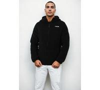 Arctic Seven Herren Fleecejacke (S-3XL) mit Kapuze - Leicht, Flauschig, Atmungsaktiv, Übergangsjacke Warme Jacke Männer - AS-413 Schwarz Large