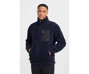 Fleecejacke BLEND "BHTotto", Herren, Gr. L, total eclipse, 100% Polyester, unifarben, Basic, normal normal, normaler offener Saum, Jacken Fleecejacke, Lässiger Troyer in Teddy-Optik (26383944-L) total