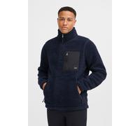 Fleecejacke BLEND "BHTotto", Herren, Gr. S, total eclipse, 100% Polyester, unifarben, Basic, normal normal, normaler offener Saum, Jacken Fleecejacke, Lässiger Troyer in Teddy-Optik (26383944-S) total