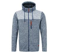 Cardigan BLEND "BHPinheiro", Herren, Gr. M, marineblaus, Fleece, 100% Polyester, unifarben, regular fit normal, ohne Ausschnitt, weit elastischer Bund, Strickjacken, Fleecejacke mit Kapuze und Eingrif
