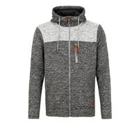 Cardigan BLEND "BHPinheiro", Herren, Gr. S, schwarz, Fleece, 100% Polyester, unifarben, regular fit normal, ohne Ausschnitt, elastischer Bund, Strickjacken, Fleecejacke mit Kapuze und Eingrifftaschen
