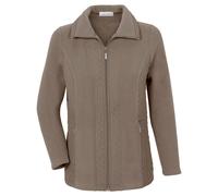 Fleecejacke CASUAL LOOKS, Damen, Gr. 42, grau (taupe), 100% Polyester, unifarben, figurumspielend, Jacken Fleecejacke (544765-42) taupe