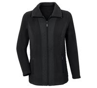 Fleecejacke CASUAL LOOKS, Damen, Gr. 42, schwarz, 100% Polyester, unifarben, figurumspielend, Jacken Fleecejacke (370334-42) schwarz