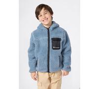 Fleecejacke CHAMPION "Polar Hooded Full Zip Top", Jungen, Gr. XXL (176), blau (clbl), Obermaterial: 100% Polyester, Jacken Fleecejacke, für Kinder und Jugendliche, sportlicher Stil, mit Kapuze (555305