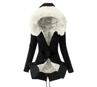Fleecejacke Damen Einfarbig Langarm Winterjacke Mit Kapuze Warm Gefütterte Teddyjacke Wattierte Jacke Einreihiger Kapuzenjacke Winterparka Übergangsjacke Softshelljacke Wollmantel