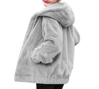 Fleecejacke Damen Mit Kapuze Übergangsjacke Winterjacke Damen Warm Gefüttert Kuscheljacke Flauschig Jacke Winter Mantel Dicke Teddyjacke Frauen Wollmantel Einfarbig Plüschjacke Mit Taschen