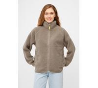 Fleecejacke DERBE "Kuschelby", Damen, Gr. 44, cobblestone, Obermaterial: 100% Polyester, relaxed fit, Raglanärmel normaler Saum, Jacken Fleecejacke, Kuschelige Fleece Jacke (37954061-44) cobblestone