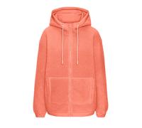 Fleecejacke ELBSAND, Damen, Gr. 40, peach, Obermaterial: 100% Polyester. Kapuzenfutter: 100% Polyester, unifarben, gerade hüftlang, Bündchen, Jacken Fleecejacke, mit Kapuze (40573559-40) peach