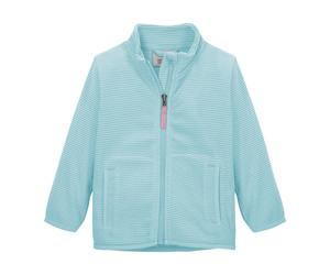 Fleecejacke "FIOS 1 MNS FLC JCKT", Mädchen, Gr. 122/128, pastellblau, Obermaterial: 100% Polyester, FIRST INSTINCT BY KILLTEC, Jacken Fleecejacke, Fleecejacke mit Streifen, Kinnschutz, Namensetikett,