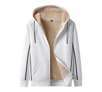 Fleecejacke Herren mit Kapuze, Herren-Jacken Übergang Warme, Kapuzenjacke Große Größen Winterjacke Teddy Herbstjacke Fleece Herrenjacke Outdoor Fleecejacken Elegant Übergangsjacke Basic Winterjacken