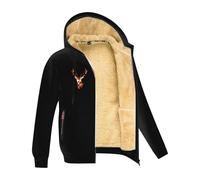 Fleecejacke Herren mit Kapuze, Herren-Jacken Übergang Warme, Kapuzenjacke Große Größen Winterjacke Teddy Herbstjacke Fleece Outdoor Fleecejacken Elegant Übergangsjacke Bequem Outdoorjacke