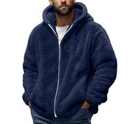 Fleecejacke Herren mit Kapuze, Übergangsjacke Herbst Kapuzenjacke Langarm Herren-Jacken Winter Warm, Herbstjacke Flauschige Outdoor Fleecejacken Bequem Winterjacke Casual Herrenjacken