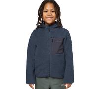 Fleecejacke JACK WOLFSKIN "ICE CURL HOOD JACKET K", Kinder, Gr. 92, blau (midnight sky), Fleece, Obermaterial: 100% Polyester, normal, hoch geschlossener Ausschnitt, eingesetzt eingefasste Kante, Jack