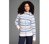 Fleecejacke KANGAROOS, Damen, Gr. 32/34, bunt, Fleece, Obermaterial: 100% Polyester, bedruckt, gestreift, bequem hüftlang, Jacken Fleecejacke, mit Kapuze im trendigen Streifen-Design (46279463-32)