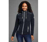 Fleecejacke KANGAROOS, Damen, Gr. 36/38, blau (navy), Fleece, Obermaterial: 100% Polyester, bequem hüftbedeckend, Jacken Fleecejacke, figurbetonte Passform, mit Kapuze und Kordelzug, Übergangsjacke (7