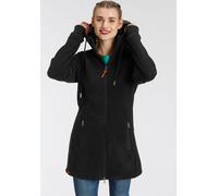 Fleecejacke KANGAROOS, Damen, Gr. 40, schwarz, Fleece, Obermaterial: 100% Polyester, kontrastfarbene Details, figurbetont Po-bedeckend, mit Daumenlöchern, Jacken Fleecejacke, figurbetonter Schnitt, mi