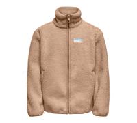 Fleecejacke KIDS ONLY "KOGEVA LIFE TEDDY JACKET CP OTW NOOS", Mädchen, Gr. 116, beige (cuban sand), Plüsch, Obermaterial: 100% Polyester, unifarben, regular fit normal, elastischer Bund, Jacken Fleece