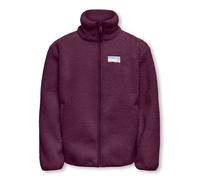 Fleecejacke KIDS ONLY "KOGEVA LIFE TEDDY JACKET CP OTW NOOS", Mädchen, Gr. 140, lila (mauve wine), Plüsch, Obermaterial: 100% Polyester, unifarben, regular fit normal, elastischer Bund, Jacken Fleecej
