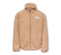Fleecejacke KIDS ONLY "KOGEVA LIFE TEDDY JACKET CP OTW NOOS", Mädchen, Gr. 152, beige (cuban sand), Plüsch, Obermaterial: 100% Polyester, unifarben, regular fit normal, elastischer Bund, Jacken Fleece