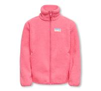 Fleecejacke KIDS ONLY "KOGEVA LIFE TEDDY JACKET CP OTW NOOS", Mädchen, Gr. 164, pink (pink lemonade), Plüsch, Obermaterial: 100% Polyester, unifarben, regular fit normal, elastischer Bund, Jacken Flee