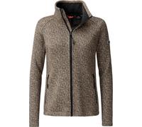 PO Damen Strickfleecejacke mit Allover-Print Lovis - 38 / braun