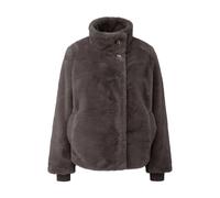 Comma Plüschjacke Damen Stehkragen Relaxed Fit Braun Gr. 36