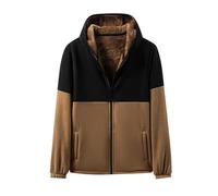 Fleecejacke mit Kapuze Herbst Jacke Herren Übergangsjacke, Kapuzenjacke Langarm Herbstjacke Herren, Teddy Jacke Winter Warme Outdoor Fleecejacken Elegant Winterjacke Bequem Winterjacken