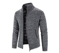 Fleecejacke Mit Teddyfutter Herren Farbverlauf Stehkragen Strickjacke Cardigan Elegante Stricken Sweatjacke Pulli Gestrickt Outdoor Winterjacke Jacke Pullover Kapuzenpullove Hoodie Kapuzenpuiil