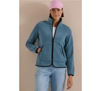 Sweatjacke CECIL, Damen, Gr. XS (36), blau (mountain air blau), Fleece, Sweatware, Außenmaterial: 100% Polyester. Innenmaterial: 94% Polyester, 6% Elasthan, unifarben, comfort fit normal, hoch geschlo