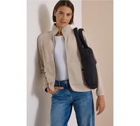 Sweatjacke CECIL, Damen, Gr. XXL (46), beige (powder beige), Fleece, Sweatware, Außenmaterial: 100% Polyester. Innenmaterial: 94% Polyester, 6% Elasthan, unifarben, comfort fit normal, hoch geschlosse