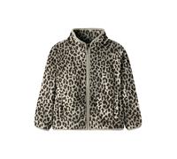 Fleecejacke NAME IT "NMFMEEKO FLEECE JACKET AOP2", Mädchen, Gr. 104, peyote, Fleece, Obermaterial: 100% Polyester, bedruckt, normal, elastischer Bund, Jacken Fleecejacke (46420717-104) peyote