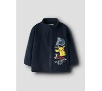 Fleecejacke NAME IT "NMMJOAKIM POKEMON FLEECE W ZIP SKY", Jungen, Gr. 92, blau (navy blazer), Fleece, Obermaterial: 100% Polyester, bestickt, regular fit normal, Rundhals, Jacken Fleecejacke, Kunstfas