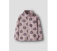 Fleecejacke NAME IT "NMNSPEKTRA FLEECE JACKET AOP FO", Mädchen, Gr. 98, rosa (violet ice aop:flower), Fleece, Obermaterial: 100% Polyester, bedruckt, regular fit normal, hoch geschlossener Ausschnitt,