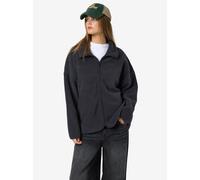 Fleecejacke NOISY MAY "NMCOZY L/S ZIP SWEATER JRS NOOS", Damen, Gr. M, grau (obsidian), Fleece, Obermaterial: 100% Polyester, unifarben, loose fit Po-bedeckend, ohne Ausschnitt, Jacken Fleecejacke, Po