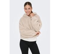 Fleecejacke ONLY "ONLSIENA TEDDY ANORAK LIFE CC OTW", Damen, Gr. XS, grau (pumice stone), Web, Obermaterial: 100% Polyester, unifarben, regular fit, Bündchen, Jacken (15202369-XS) pumice stone