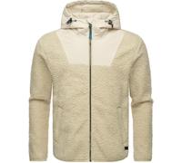 Ragwear Herren Fleecejacke Kurze Teddyfleece-Jacke warm mit hohem Kragen Adar Ecru Gr. XL