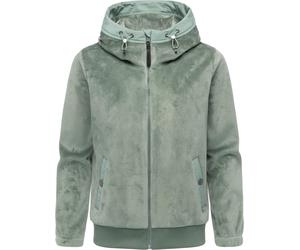 Fleecejacke RAGWEAR "Cousy Short Bonded", Damen, Gr. XS (34), grün (dusty), Obermaterial: 91% Polyester, 9% Elasthan. Innenfutter: 94% Polyester, 6% Elasthan, gerade hüftbedeckend, hoch geschlossener 