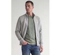 Fleecejacke STREET ONE MEN, Herren, Gr. M (40), grau (warm grau melange), Fleece, Grundmaterial: 65% Baumwolle, 35% Polyester. Oberes Vorderteil: 60% Baumwolle, 40% Polyester, unifarben, normal normal