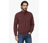 Fleecejacke STREET ONE MEN, Herren, Gr. S (38), maroon braun, Fleece, Grundmaterial: 65% Baumwolle, 35% Polyester. Oberes Vorderteil: 60% Baumwolle, 40% Polyester, unifarben, normal normal, hoch gesch