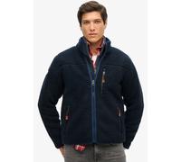 Fleecejacke SUPERDRY "OUTDOOR FULL ZIP FLEECE", Herren, Gr. S, blau (eclipse navy), Fleece, Obermaterial: 100% Polyester, unifarben, relaxed fit hüftlang, Jacken Fleecejacke (11654450-S)