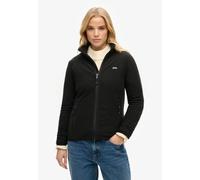 Fleecejacke SUPERDRY "POLAR FLEECE FULL ZIP", Damen, Gr. M, schwarz, Fleece, Obermaterial: 100% Polyester, unifarben, casual, slim fit hüftlang, Rundhals, Langarm eingefasste Kante, Jacken (64617418-M