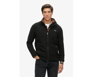 Fleecejacke SUPERDRY "POLAR FLEECE FULL ZIP", Herren, Gr. M, schwarz, Fleece, Obermaterial: 100% Polyester, unifarben, relaxed fit hüftlang, Rundhals, eingefasste Kante, Jacken Fleecejacke (23639822-M