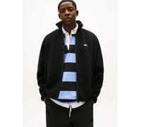 Fleecejacke TOMMY JEANS "TJM BADGE TEDDY", Herren, Gr. S, schwarz, Sweatware, Obermaterial: 100% Polyester, regular fit, Bündchen, Jacken Fleecejacke, Stehkragen, Teddyfleece, relaxed fit (42907131-S)