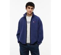 Fleecejacke TOMMY JEANS "TJM BADGE TEDDY", Herren, Gr. XL, blau storm, Sweatware, Obermaterial: 100% Polyester, regular fit, Bündchen, Jacken Fleecejacke, Stehkragen, Teddyfleece, relaxed fit (5724513